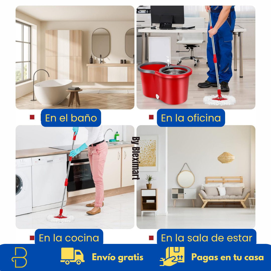 Trapero Inteligente 360 con Escurridor - Limpieza Rápida, Manos Limpias y Sin Esfuerzo