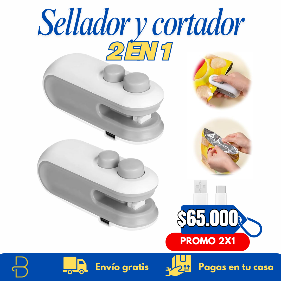 Sellador y cortador 2 en 1: Alimentos frescos y bolsas listas en segundos
