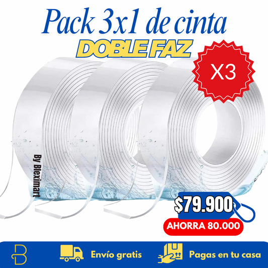 Pack 3X1 Cinta doble faz - 3M