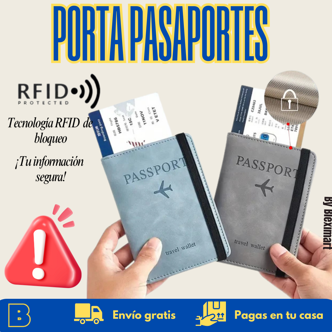 Portapasaporte RFID: viaja con tus documentos en un solo lugar, sin enredos.