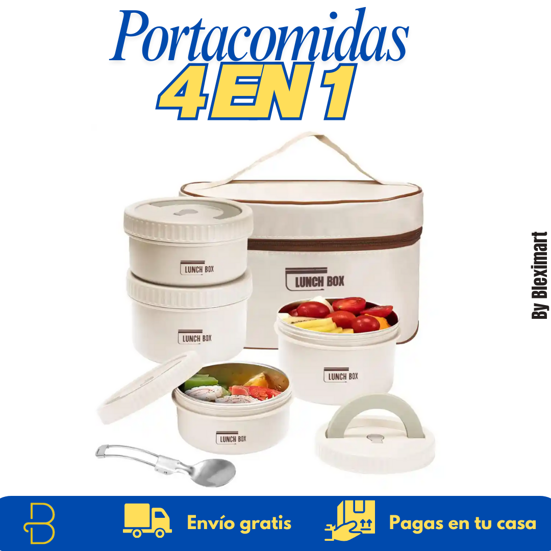 Portacomidas Térmico 4 en 1 – Tu comida caliente y fresca donde vayas