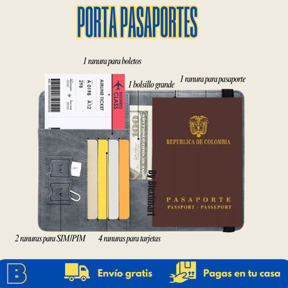 Portapasaporte RFID: viaja con tus documentos en un solo lugar, sin enredos.