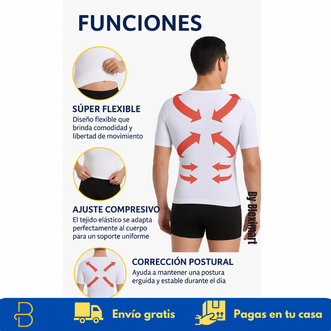 Camiseta de Compresión Masculina – Tu aliado para una mejor postura y presencia
