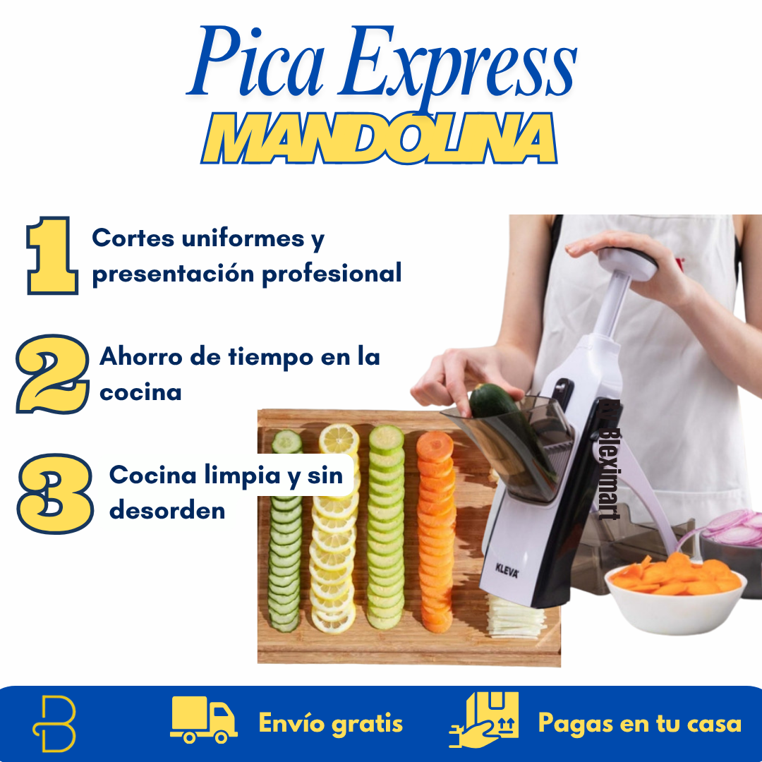 Pica Express Mandolina - Cortes perfectos, cocina sin esfuerzo.