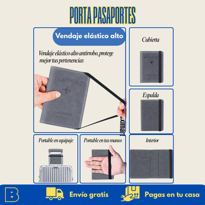 Portapasaporte RFID: viaja con tus documentos en un solo lugar, sin enredos.