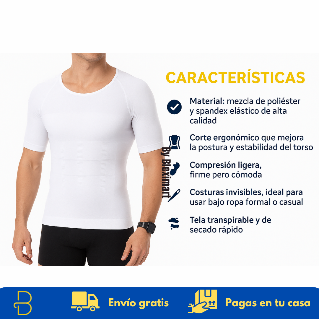 Camiseta de Compresión Masculina – Tu aliado para una mejor postura y presencia