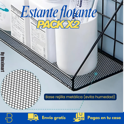 Estante flotante minimalista (Pack x2) - Organiza y decora sin taladrar