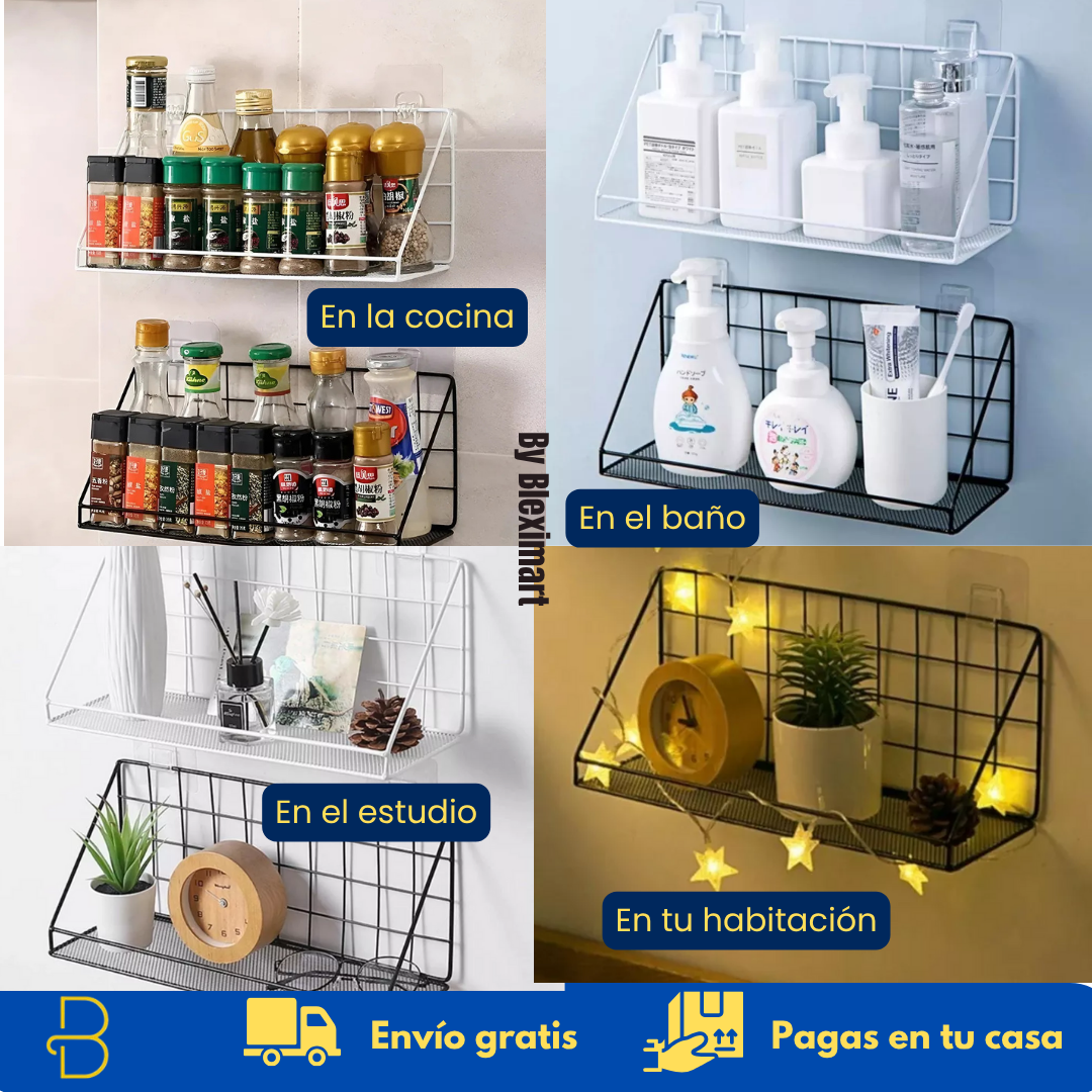 Estante flotante minimalista (Pack x2) - Organiza y decora sin taladrar